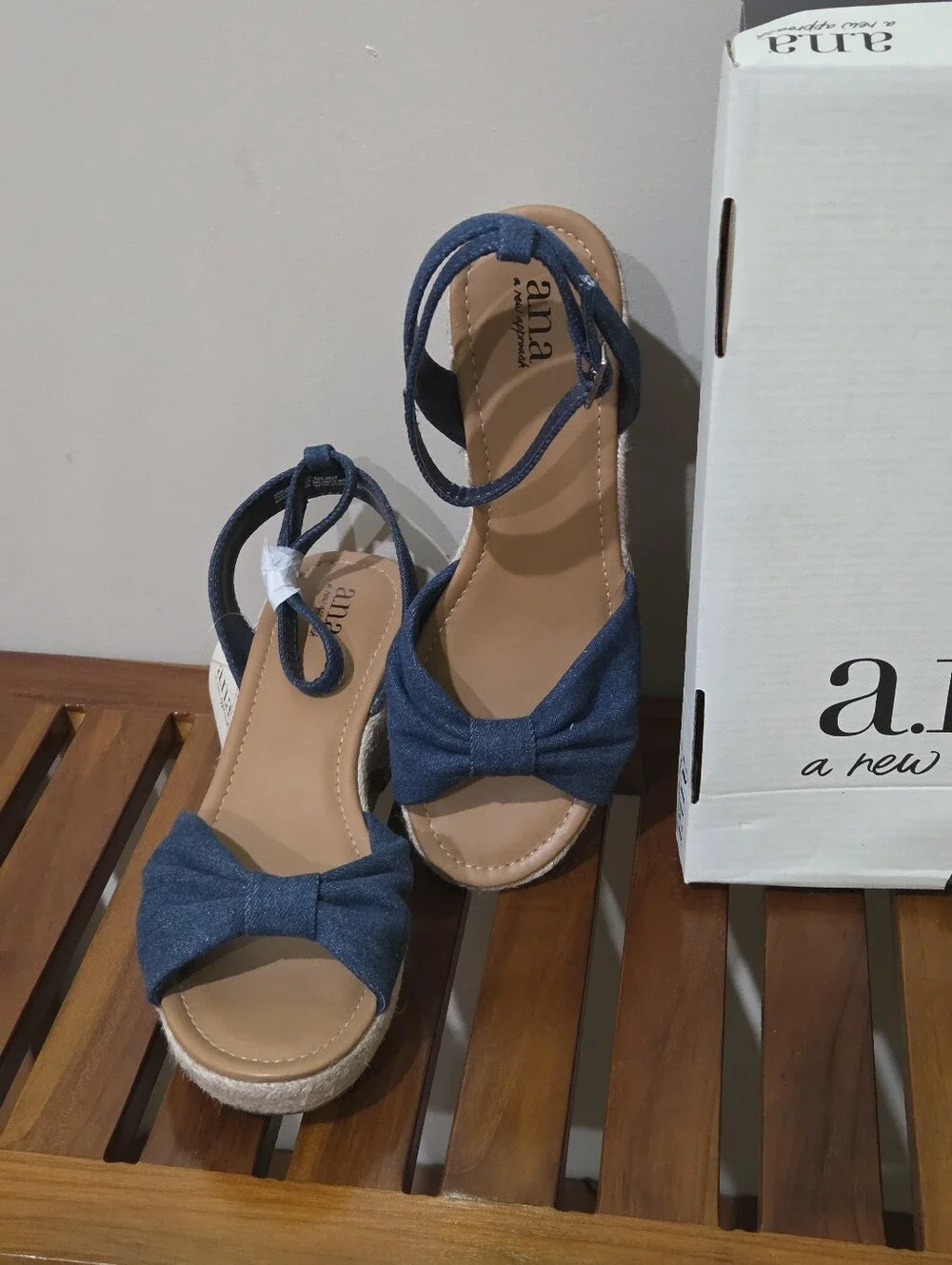 a.n.a Blue Dukes Denim Bow Knotted Espadrille 3